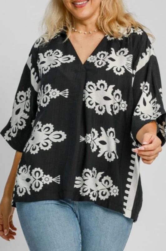 TunicTopOrbitPretty in Paradise Black and White Tunic