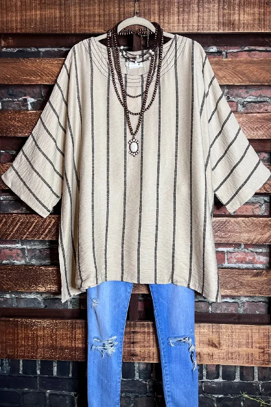 TunicTopOasisPRETTY TOUCH OVERSIZED TUNIC IN BEIGE