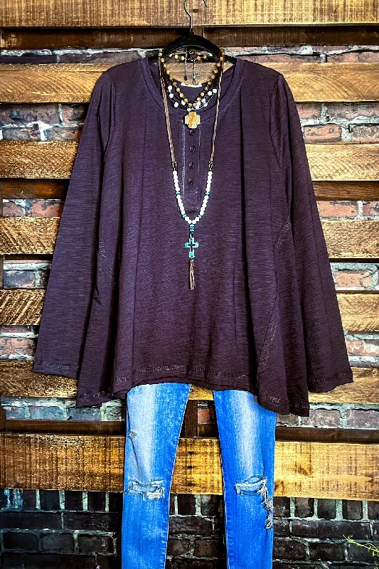 TunicTopSteelRUSTIC SHABBY COMFY 100% COTTON SWEATER TUNIC IN BROWN CHOCOLATE