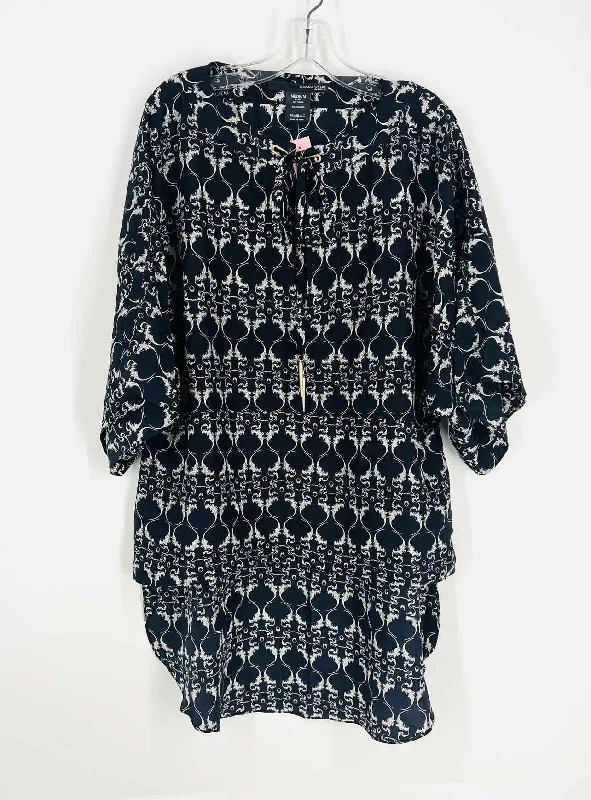 TunicTopRubySize M Black/White Print Hi-Lo Designer Tunic