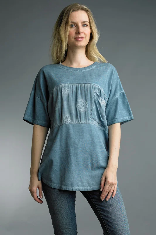 TunicTopChimeraTempo Sea Blue Tunic Short Sleeve Tee