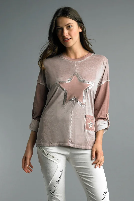 TunicTopSamuraiTempo Suede Mauve Star Tunic