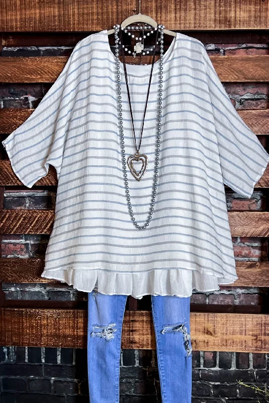 TunicTopEclipseTHE PERFECT FAB TUNIC IN IVORY & BLUE