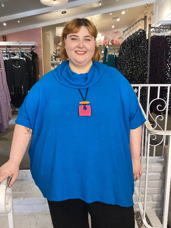 TunicTopDriftVICI COWL TUNIC - TURQUOISE