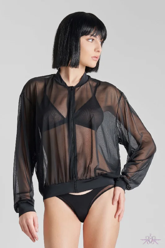 TightfitMaison Close Pure Tentation Sheer Black Bomber Jacket