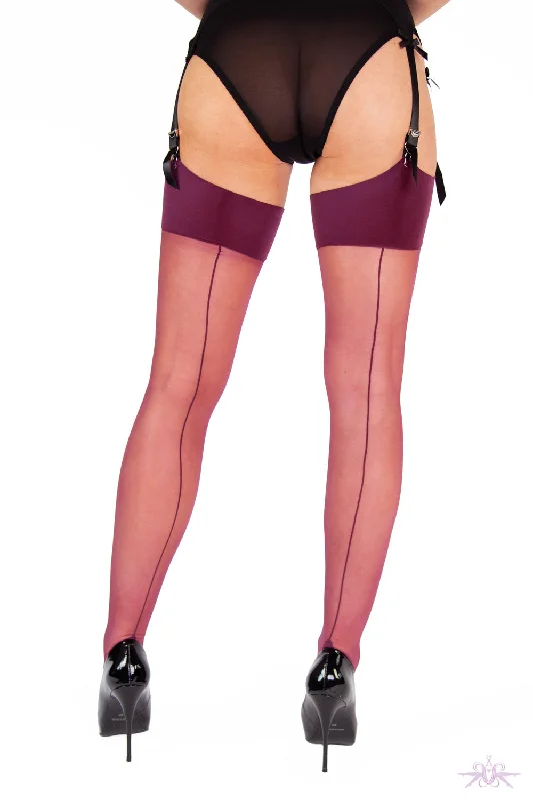 TightsoundPlayful Promises Grape Vintage Seamed Stockings