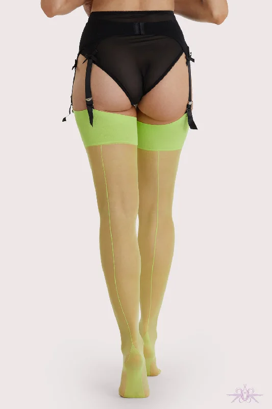 TightdeadlinePlayful Promises Lime Green Vintage Seamed Stockings