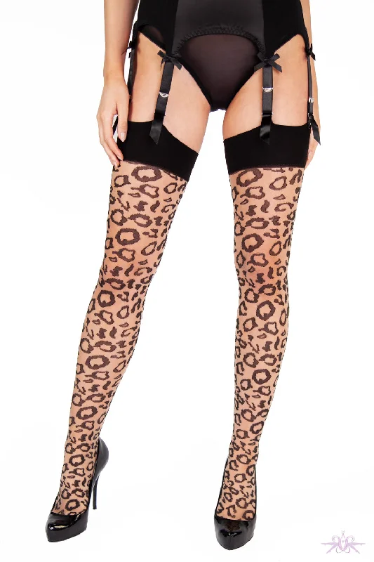 TightharmonyPlayful Promises Nude Leopard Knit Stockings