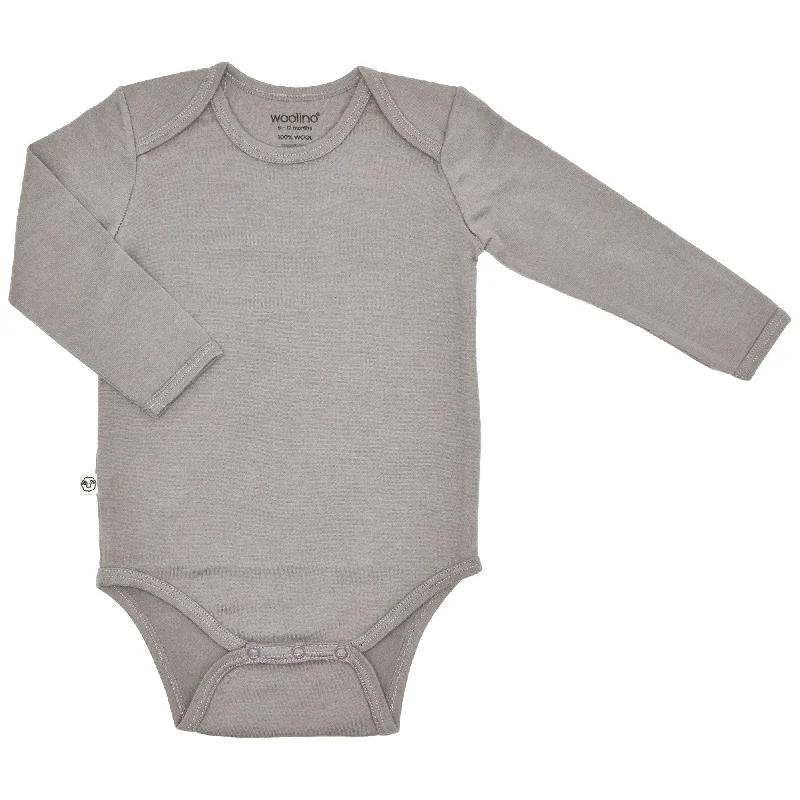 TightsqueezeBaby Bodysuit, Long Sleeve, Merino Wool, Dove