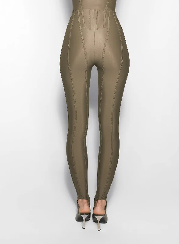 Tightstructurekhaki corseted leggings