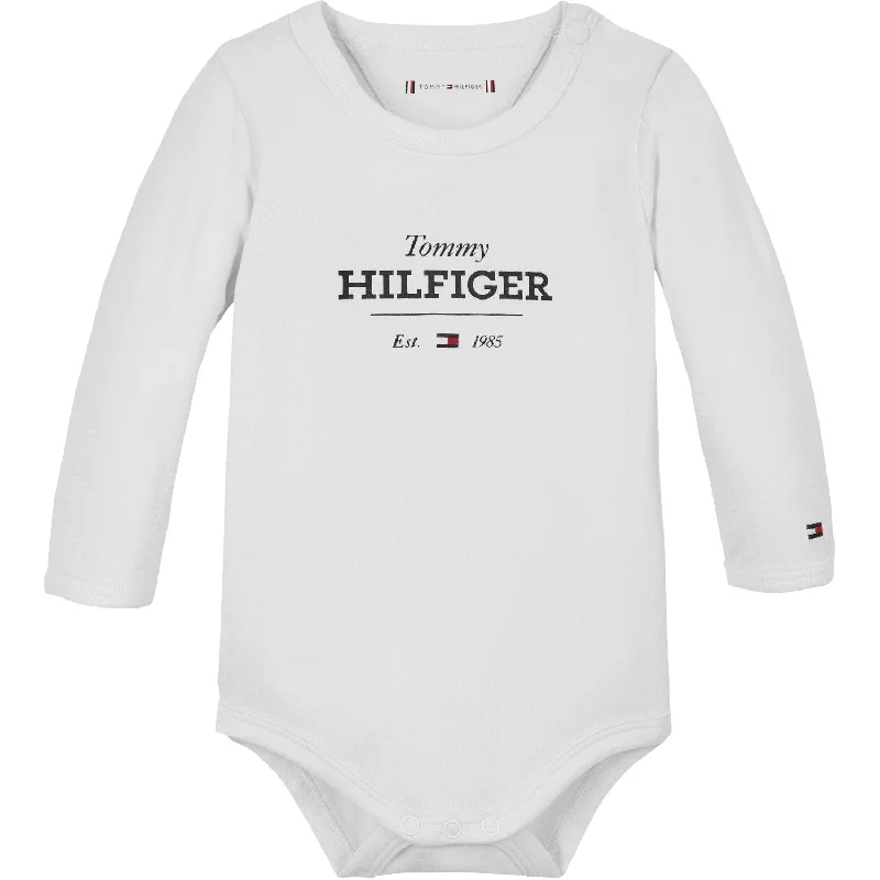 TighthemTommy Hilfiger White Monotype Logo Body Ls